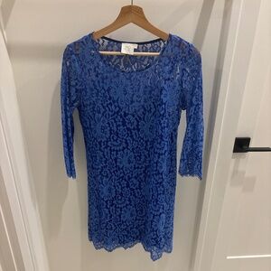 Anthropologie Blue Lace Mini Dress